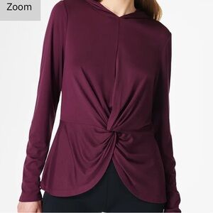 Sweaty Betty Plum Twist-Front Hoodie